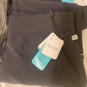 3 pcs Cherokee Charcoal Scrub Pants with Zipper Pocket